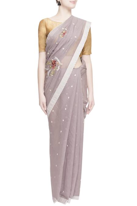Prama By Pratima Pandey Pink Chanderi Silk Embroidered Thread Work Saree Online at Aza Fashions Prama By Pratima Pandey_Pink Chanderi Silk Embroidered Thread Work Saree _Online_at_Aza_Fashions