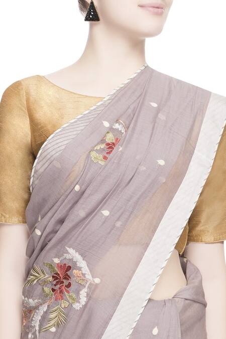 Buy Prama By Pratima Pandey Pink Chanderi Silk Embroidered Thread Work Saree Online at Aza Fashions Buy_Prama By Pratima Pandey_Pink Chanderi Silk Embroidered Thread Work Saree _Online_at_Aza_Fashions