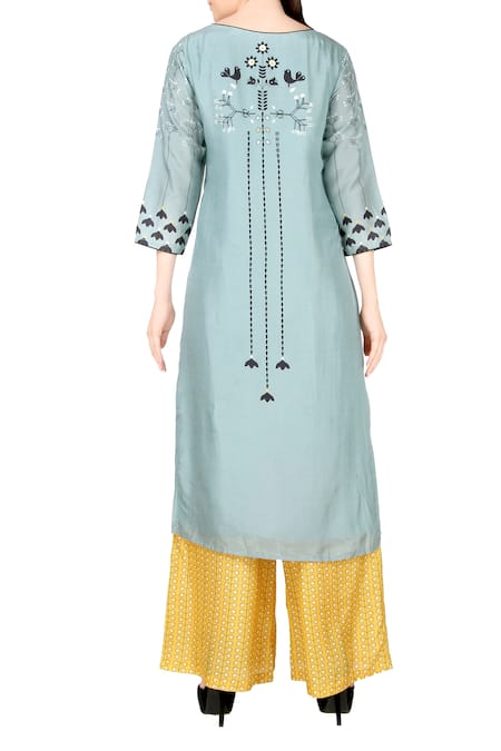 Soup By Sougat Paul Light blue kurta with palazzos 
