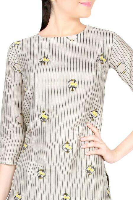 Soup By Sougat Paul_Black Off-white Kurta And Skirt _Online_at_Aza_Fashions