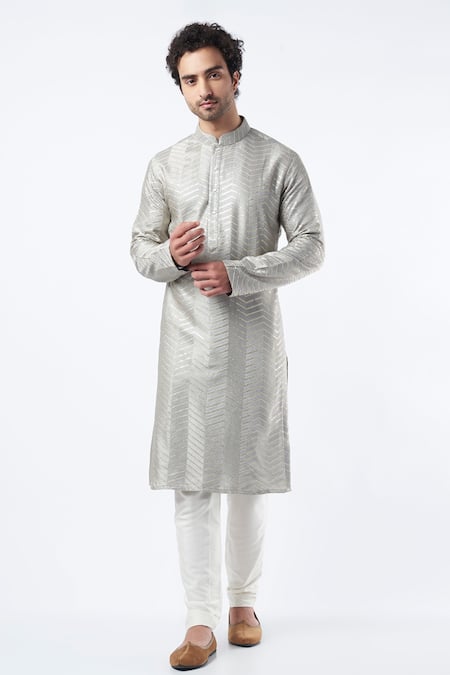 Kasbah Silk Sequin Embroidered Kurta Set 