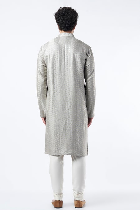 Kasbah Silk Sequin Embroidered Kurta Set 