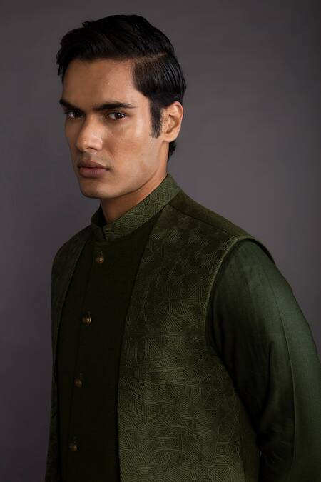 Gram Of Ink_Green Bundi - Matka Silk Embroidery Thread Double Flap Set_at_Aza_Fashions