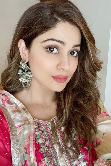 Shop_Gopi Vaid_Pink Kurta Cotton Silk Dhoti Cotton Dupatta Chiffon Round Printed Set _at_Aza_Fashions