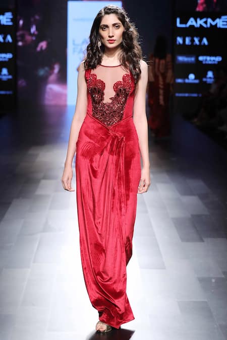 Narendra Kumar Embellished Draped Gown 