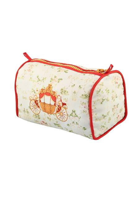 Puneet Gupta_Off White Shahi Baghi Digital Printed Travel Pouch _Online_at_Aza_Fashions