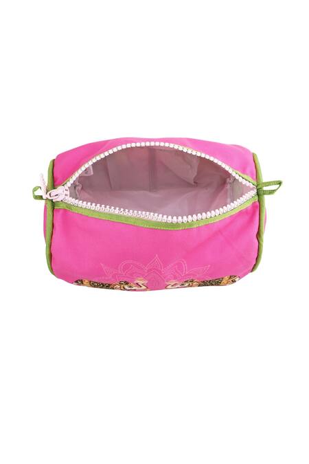 Buy_Puneet Gupta_Pink Hathi Bageecha Digital Printed Pouch _Online_at_Aza_Fashions