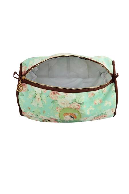 Buy_Puneet Gupta_Green Sultan Digital Printed Canvas Travel Pouch _Online_at_Aza_Fashions