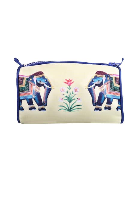 Puneet Gupta Digital Printed Canvas Elephant Pouch 