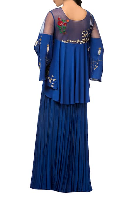 Limerick By Abirr N' Nanki Embroidered Cape Dress 