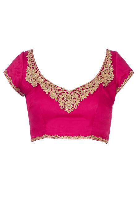 Shop_Bhairavi Jaikishan_Pink Embroidered Saree With Blouse And Petticoat_Online_at_Aza_Fashions