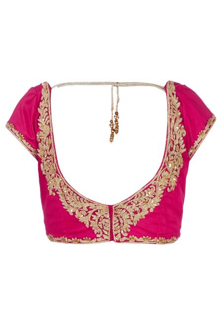 Bhairavi Jaikishan_Pink Embroidered Saree With Blouse And Petticoat_at_Aza_Fashions