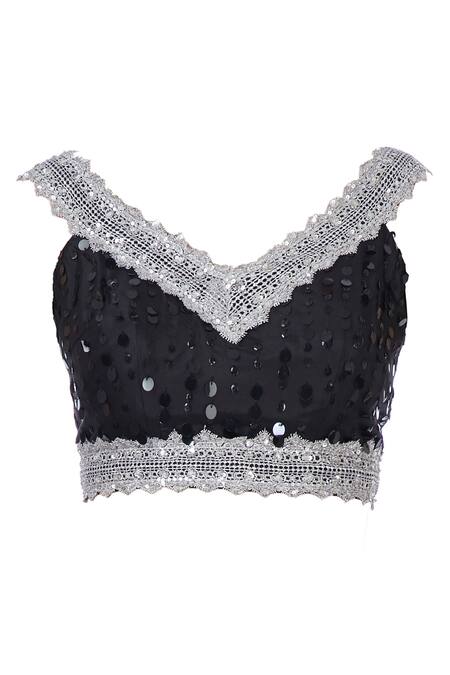 Shop Bhairavi Jaikishan Black Sequin Saree With Blouse And Petticoat Online at Aza Fashions Shop_Bhairavi Jaikishan_Black Sequin Saree With Blouse And Petticoat_Online_at_Aza_Fashions