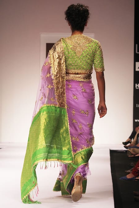 Preeti S Kapoor Purple embroidered saree & blouse 