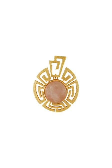 Masaya Jewellery Gold Plated Stone Embellished Earrings Online at Aza Fashions Masaya Jewellery_Gold Plated Stone Embellished Earrings _Online_at_Aza_Fashions