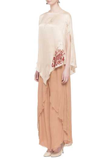Buy Neeta Bhargava Beige Silk Blouse And Palazzos Online at Aza Fashions Buy_Neeta Bhargava_Beige Silk Blouse And Palazzos _Online_at_Aza_Fashions