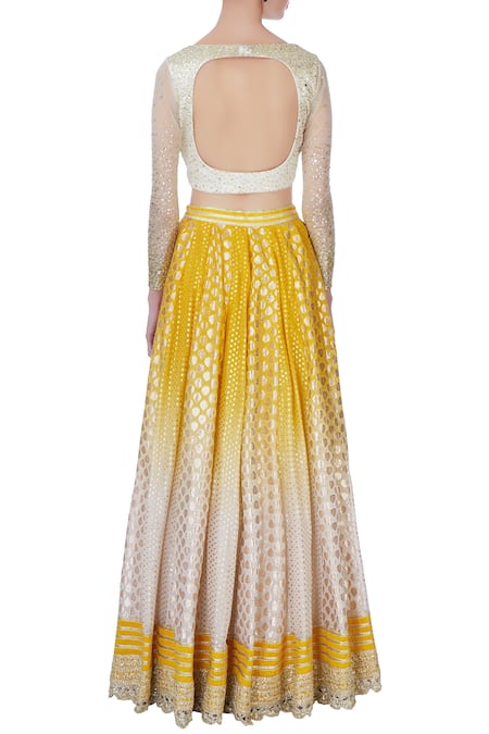 Priyanka Jain Yellow omber effect lehenga set 