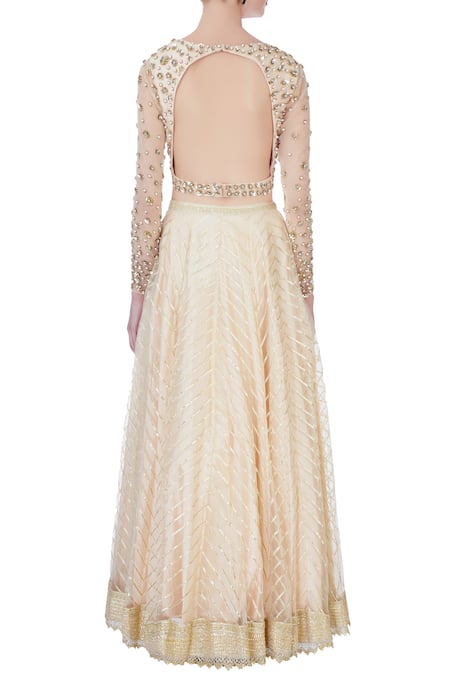 Priyanka Jain Cream sequin embroidered lehenga  