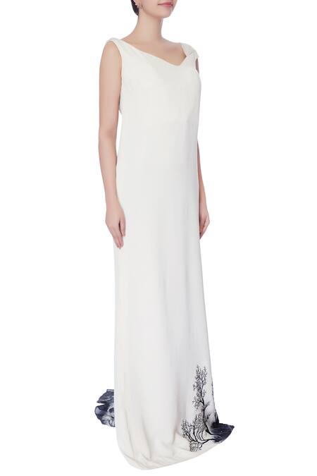 Bloni_Black Draped Gown_Online_at_Aza_Fashions