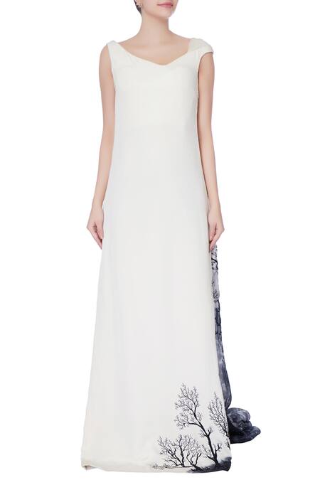 Shop_Bloni_Black Draped Gown_Online_at_Aza_Fashions