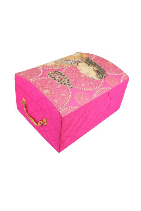 Shop_Puneet Gupta_Pink Crystals, Embroidery Embellished Trunk _Online_at_Aza_Fashions