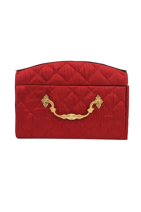 Buy_Puneet Gupta_Red Mewar Mahal Print Bridal Trunk _Online_at_Aza_Fashions