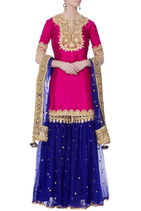 Preeti S Kapoor Embroidered Kurta Sharara Set 