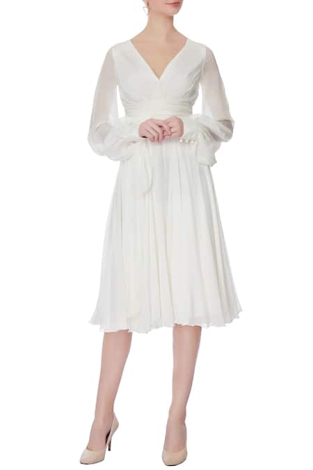 Saisha Shinde White Fit And Flare Dress 