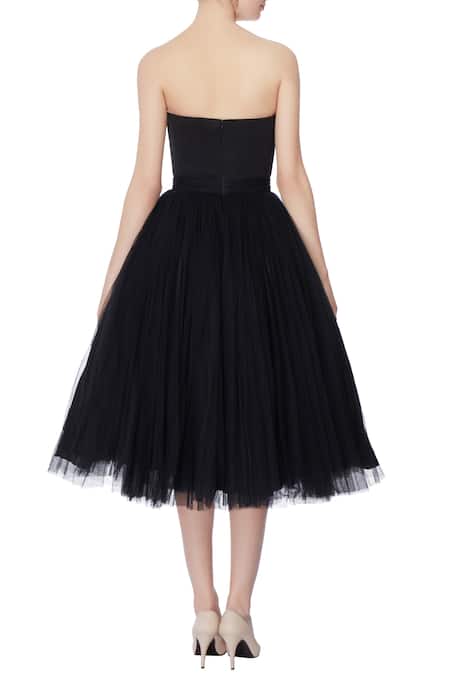 Saisha Shinde Black net skater dress 