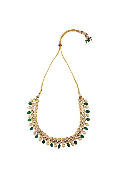 Just Shradhas Bead & Pearl Accent Necklace 