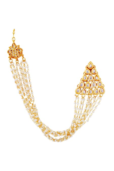 Just Shradhas Dangling Pearl Embellished Earrings 