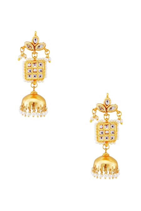 Just Shradhas Pearl Jhumka Earrings 