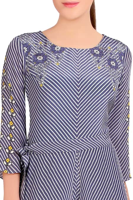 Buy Soup By Sougat Paul Blue Purple Printed Crepe Silk Jumpsuit Online at Aza Fashions Buy_Soup By Sougat Paul_Blue Purple Printed Crepe Silk Jumpsuit _Online_at_Aza_Fashions