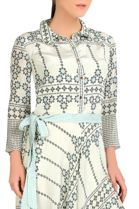 Buy_Soup By Sougat Paul_White Printed Dhoti Jumpsuit _Online_at_Aza_Fashions