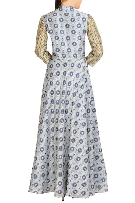 Soup By Sougat Paul Blue printed pleated dress 
