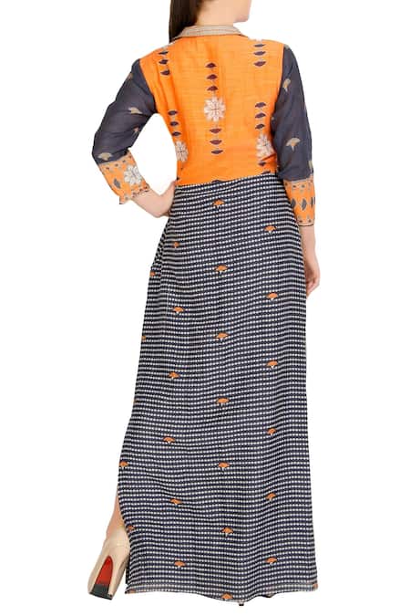 Soup By Sougat Paul Blue & grey printed wrap dress 
