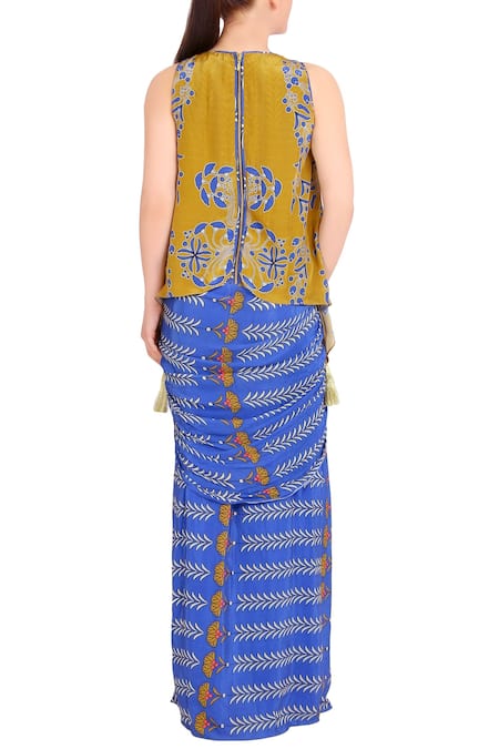 Soup By Sougat Paul printed draped gown 