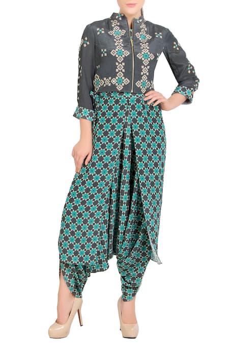 Soup by Sougat Paul Printed Jumpsuit with Jacket 