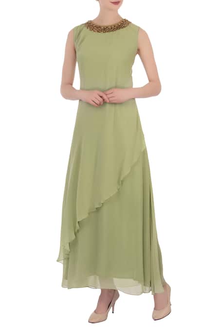 Buy Women's Crepe Solid Maxi Gowns(Light Green,XL)-PID34117 at Amazon.in