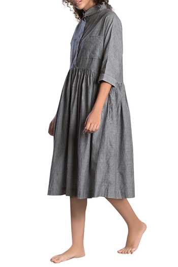 Shop MATI Grey Drop Down Waist Dress at Aza Fashions Shop_MATI_Grey Drop Down Waist Dress_at_Aza_Fashions
