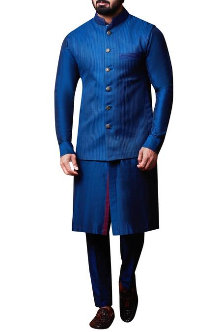 Kunal Anil Tanna Self Textured Bundi & Kurta Set 