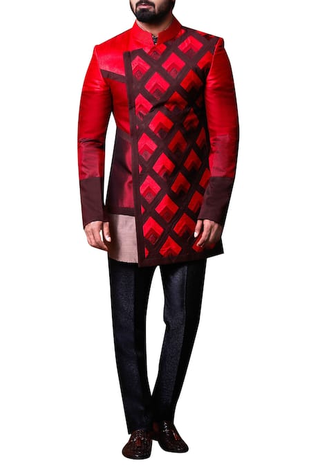 Kunal Anil Tanna Patchwork Jacket & Kurta Set 