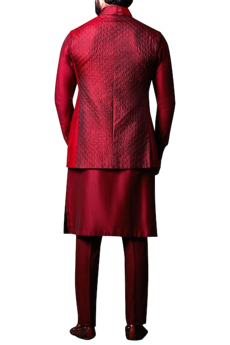 Kunal Anil Tanna Patchwork Bundi & Slit Kurta Set 