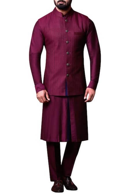 Kunal Anil Tanna Textured Bundi & Kurta Set 