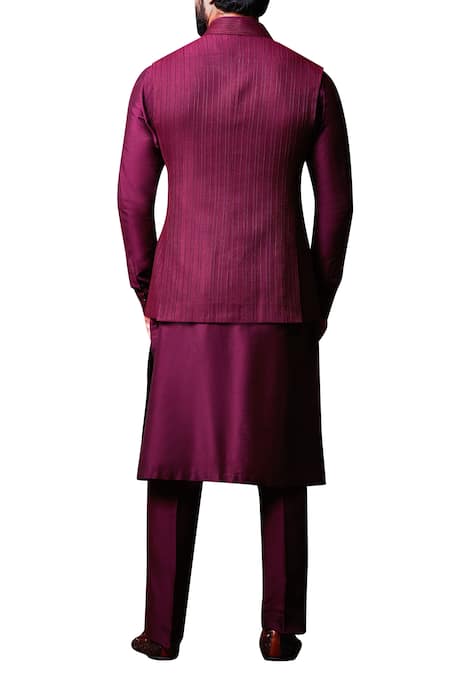 Kunal Anil Tanna Textured Bundi & Kurta Set 