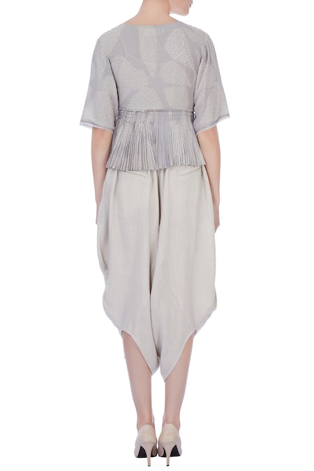 Urvashi Kaur Tie Dye Blouse & Dhoti Pant Set 