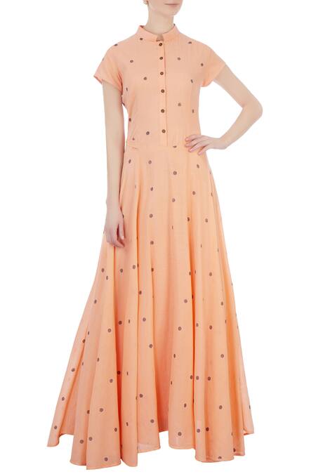 Sayantan Sarkar Orange Jamdani Maxi Dress