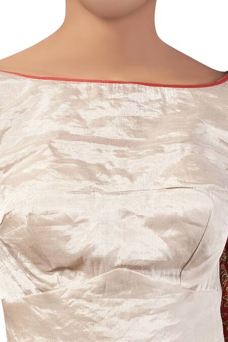 Buy Latha Puttanna White Silk Round Golden Embroidery Saree With Blouse Online at Aza Fashions Buy_Latha Puttanna_White Silk Round Golden Embroidery Saree With Blouse_Online_at_Aza_Fashions