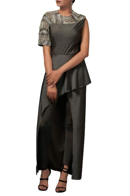 Nidzign Couture Asymmetric Tunic & Pant Set 