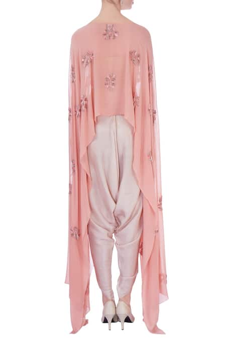 Maison Blu Silk Embellished Cape & Dhoti Pants Set 